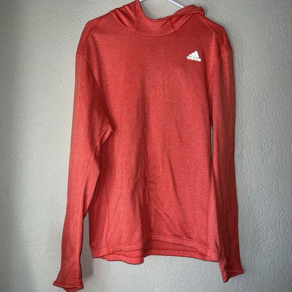 ADIDAS CLIMAWARM Womens Size XLarge Neon Orange Hoodie, Excellent Condition. - Picture 1 of 7